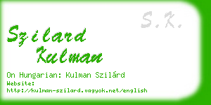 szilard kulman business card