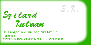 szilard kulman business card